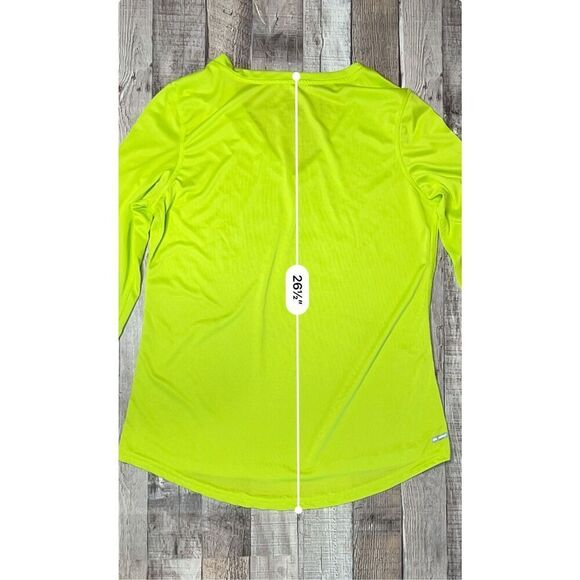 Danskin Now Neon Yellow Pullover Running Jogging LS Semi-Fitted Top sz L(12-14) - Picture 7 of 8